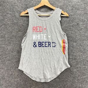 New Grayson Tank Women S Small Gray Round Neck Sleeveless Rayon Wide Strap